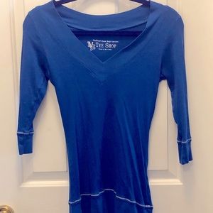 Victoria’s Secret— Women’s Office Casual 3/4-Sleeve Blue Cotton/Spandex Shirt